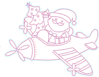 PRODUCT PHOTO: Santa Flying Airplane with Presents and Tree