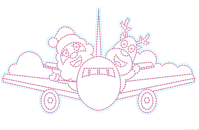 PRODUCT PHOTO: Santa and Reindeer In Jet Airplane Waving