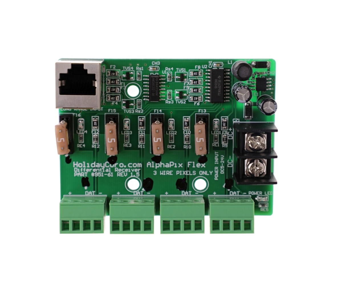 Flex Expansion Board System (Requires Blade Port Flex Board) Receiver - / 4 (non-Daisy Long Range End-Point REGULAR Chaining) Long Expansion Range Differential Fuses
